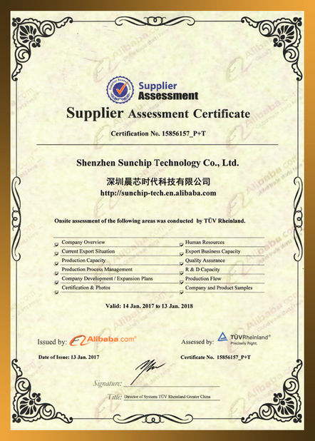 Çin SHENZHEN SUNCHIP TECHNOLOGY CO., LTD Sertifikalar